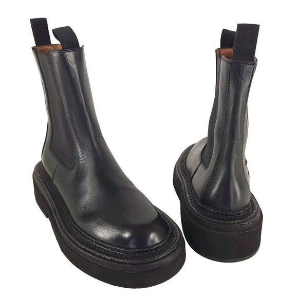 Marsell Pollicione Chelsea Boots 37 7 Womens Black Leather New - Picture 2 of 12
